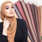 Plain Bubble Chiffon Hijab Shawl Scarf Women 2019 Solid Color Long Shawls and Wraps Muslim Hijabs Scarves Ladies Foulard Femme