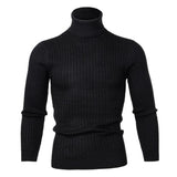 High Quality Warm Turtleneck Sweater Men Fashion Solid Knitted Mens Sweaters Casual Slim Pullover Male Double Collar Tops