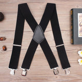 130cm Plus size Suspenders For Heavy duty Men Pants With 4 Strong Clips 5cm Wide Braces With X-Back Trousers Man Braces Strap