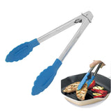 Silicone Kitchen Tongs Stainless Steel Cooking Salad Serving BBQ Tong For Baking Anti Heat Clip Pastry Clamp Tongs Cooking Tools