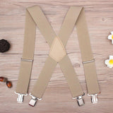 130cm Plus size Suspenders For Heavy duty Men Pants With 4 Strong Clips 5cm Wide Braces With X-Back Trousers Man Braces Strap
