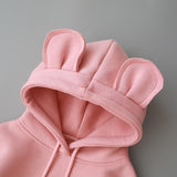 MUQGEW Winter Toddler Baby Kids Boy Girl Hooded Cartoon 3D Ear Hoodie Sweatshirt Tops Clothes roupa infantil