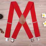 130cm Plus size Suspenders For Heavy duty Men Pants With 4 Strong Clips 5cm Wide Braces With X-Back Trousers Man Braces Strap