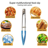 Silicone Kitchen Tongs Stainless Steel Cooking Salad Serving BBQ Tong For Baking Anti Heat Clip Pastry Clamp Tongs Cooking Tools