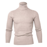 High Quality Warm Turtleneck Sweater Men Fashion Solid Knitted Mens Sweaters Casual Slim Pullover Male Double Collar Tops