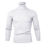 High Quality Warm Turtleneck Sweater Men Fashion Solid Knitted Mens Sweaters Casual Slim Pullover Male Double Collar Tops