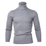 High Quality Warm Turtleneck Sweater Men Fashion Solid Knitted Mens Sweaters Casual Slim Pullover Male Double Collar Tops